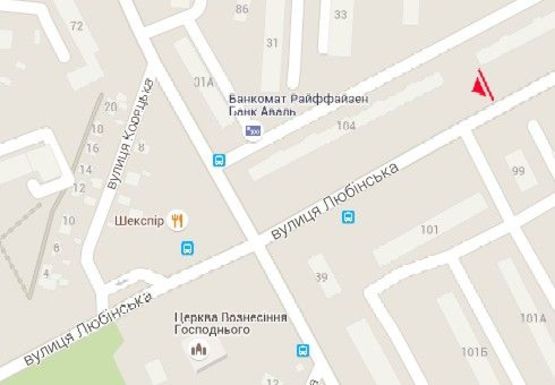 Схема рекламной плоскости по адресу Любинская ул., 102