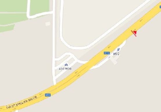 Схема рекламной плоскости по адресу Баштанское шоссе - вьезд