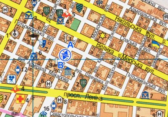 Схема рекламної площини за адресою Соборная ул. - Шевченка ст.