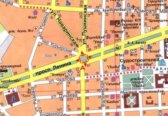 Схема рекламної площини за адресою Центральный пр. - Пушкинская ул., кольцо