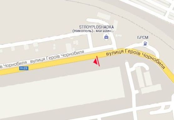 Схема рекламной плоскости по адресу Героев Чернобыля ул., 4