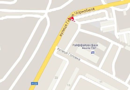 Схема рекламной плоскости по адресу Героев Чернобыля ул., "АТБ"