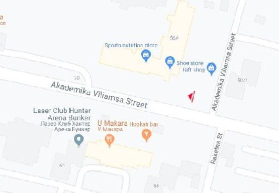 Схема рекламной плоскости по адресу Академика Вильямса ул., 56а