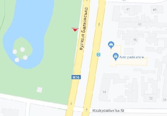 Схема рекламної площини за адресою Балковская ул., 95 напротив