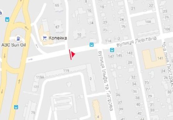 Схема рекламної площини за адресою Левитана ул., 119 - Ильфа и Петрова ул.