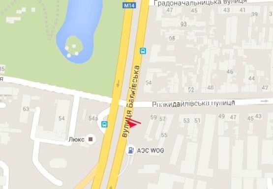 Схема рекламної площини за адресою Балковская ул. -  Раскидайловская ул.