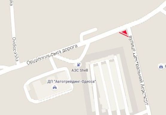 Схема рекламной плоскости по адресу Овидиопольская дорога - ул. Центральний аэропорт