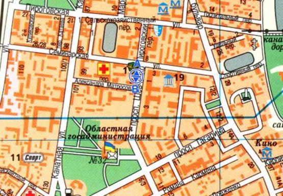 Схема рекламної площини за адресою Шевченко пр., 2-А , напротив Политехнический институт