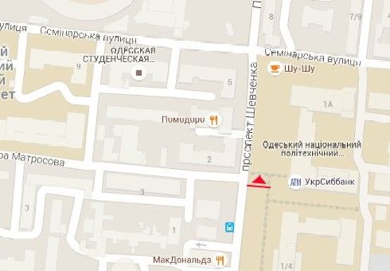 Схема рекламної площини за адресою Шевченко пр., Политехнический институт (остановка)