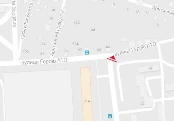 Схема рекламной плоскости по адресу Героев АТО ул. - Грушевского М. ул.