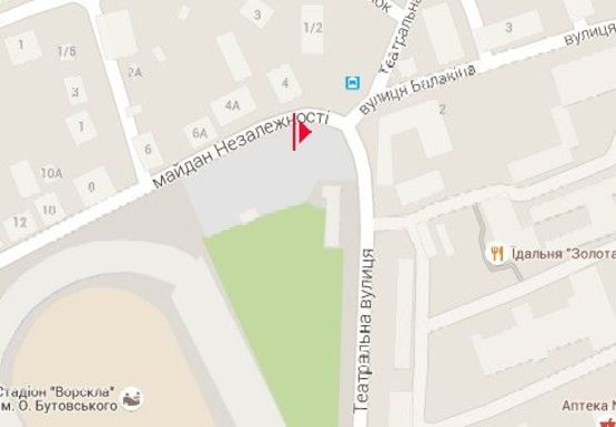 Схема рекламной плоскости по адресу Независимости пл. - Театральная ул.