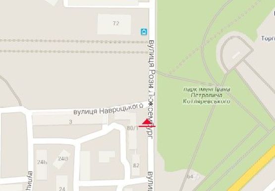 Схема рекламної площини за адресою Раиси Кириченко ул., 82