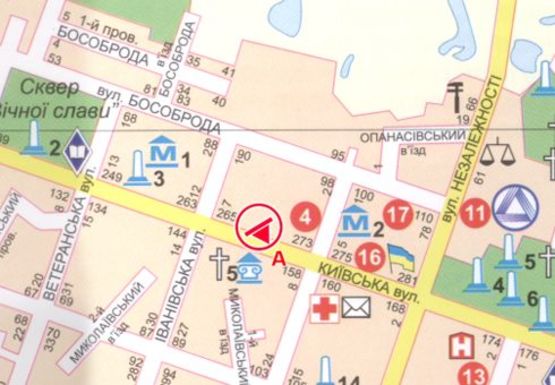 Схема рекламной плоскости по адресу Киевская ул., 269