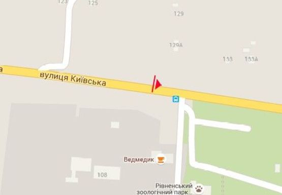 Схема рекламной плоскости по адресу Киевская ул., Зоопарк, вьезд со стороны Киева