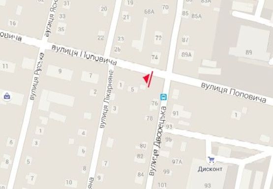 Схема рекламной плоскости по адресу Степана Бандеры ул. - Дворецкая ул.