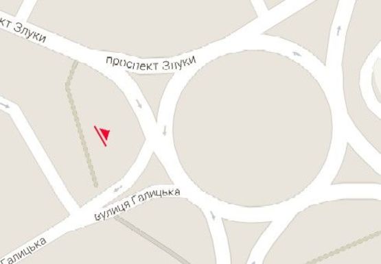 Схема рекламной плоскости по адресу Злуки пр. - Коновальца ул.