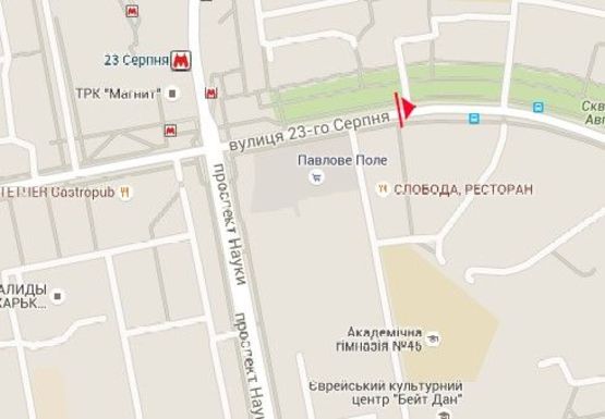 Схема рекламної площини за адресою 23 Августа ул., 43