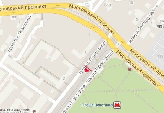 Схема рекламной плоскости по адресу Восстания пл., 1 (остановка)