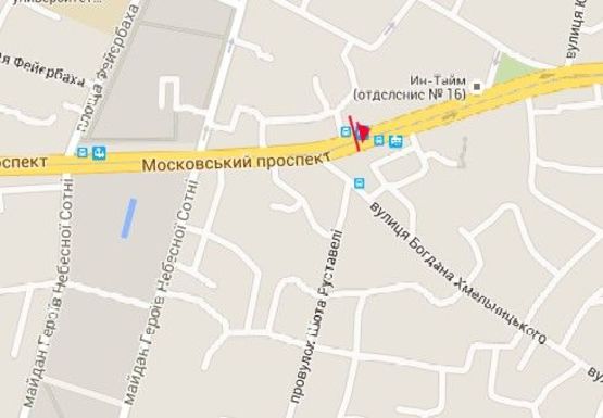 Схема рекламной плоскости по адресу Московский пр., 55 (остановка)