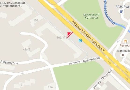 Схема рекламної площини за адресою Московский пр., 112 (остановка)