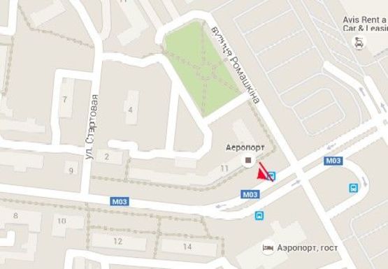 Схема рекламной плоскости по адресу Аэрофлотская ул., 11 - Ромашкина ул. (остановка)