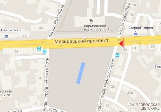 Схема рекламной плоскости по адресу Московский пр., 32