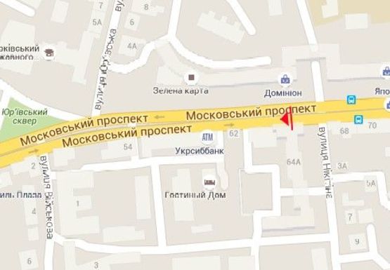 Схема рекламной плоскости по адресу Московский пр., 64а