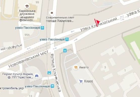 Схема рекламної площини за адресою Клочковский спуск