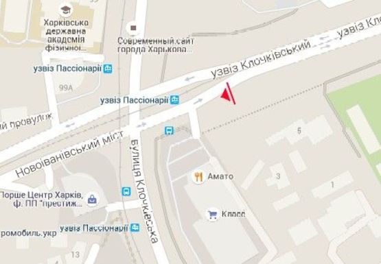 Схема рекламной плоскости по адресу Клочковский спуск