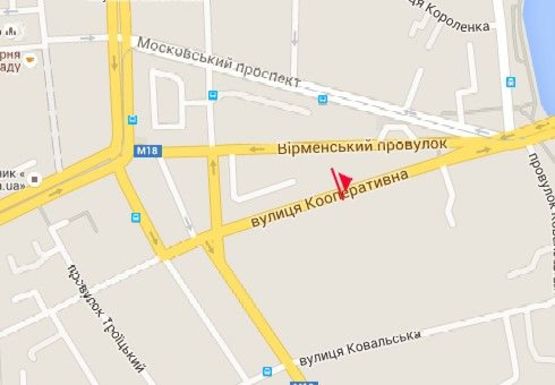 Схема рекламної площини за адресою Кооперативная ул., 20 (напротив)