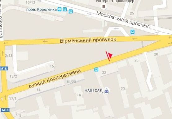 Схема рекламной плоскости по адресу Кооперативная ул., 24 (напротив)