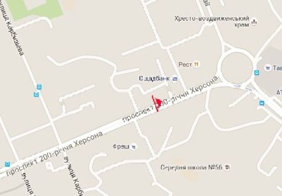 Схема рекламной плоскости по адресу 200-летия Херсона пр., 41