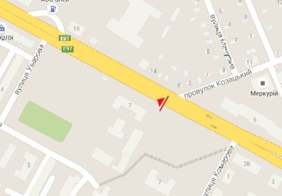 Схема рекламной плоскости по адресу Николаевское шоссе - Железнодорожная ул.