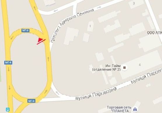 Схема рекламной плоскости по адресу 200-летия Херсона пл._1