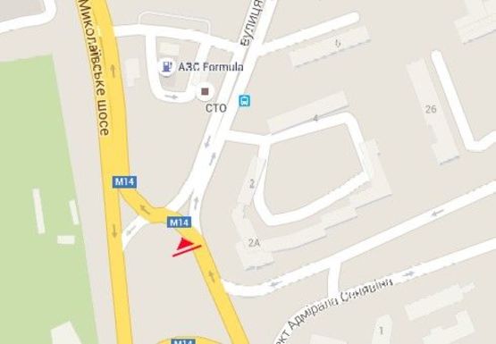 Схема рекламной плоскости по адресу 200-летия Херсона пл. 2