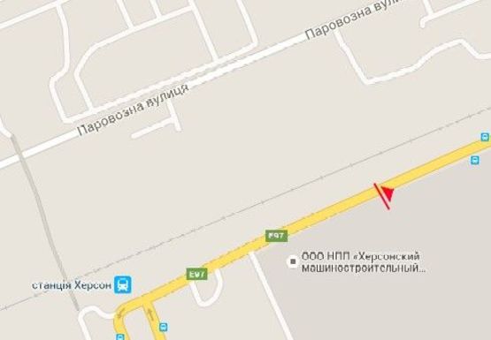 Схема рекламной плоскости по адресу Бериславское шоссе, завод Петровский