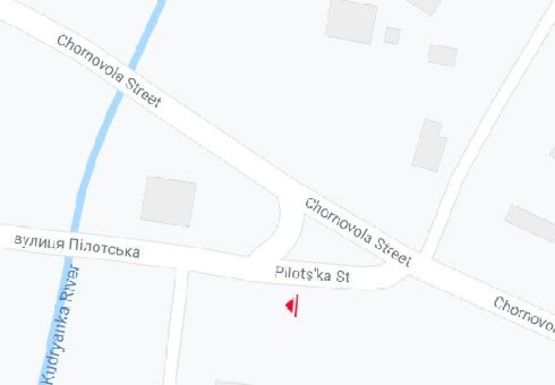 Схема рекламної площини за адресою Черновола ул. - Пилотская ул.