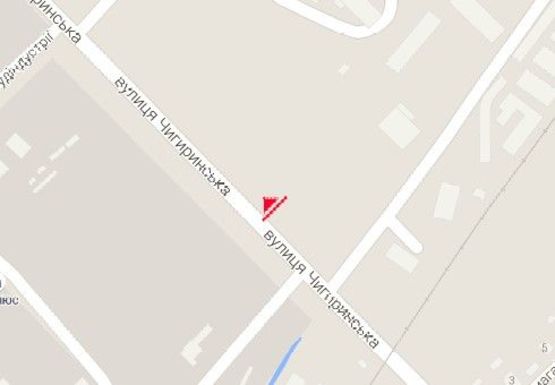Схема рекламной плоскости по адресу Чигиринская ул., в районе ЖД переезда