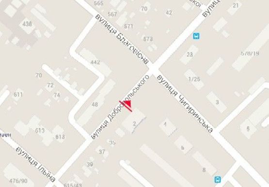 Схема рекламной плоскости по адресу Добровольского ул., 54 напротив