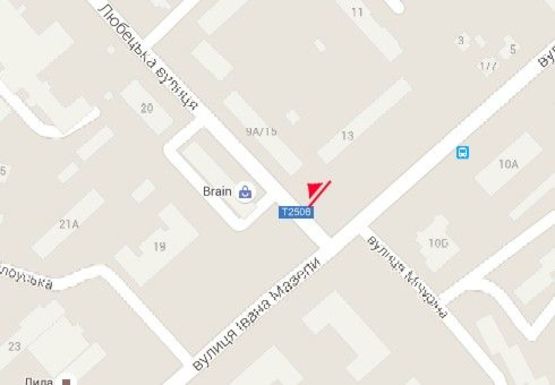 Схема рекламної площини за адресою Ивана Мазепы ул. - Любечская ул.