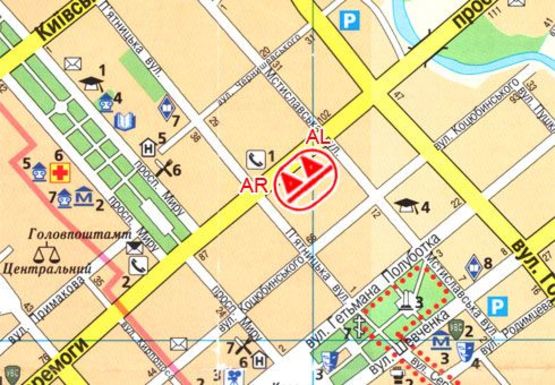 Схема рекламной плоскости по адресу Победы пр., 95, левый