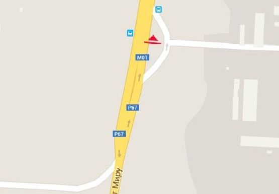 Схема рекламної площини за адресою Мира пр., Силикатный завод