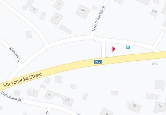 Схема рекламной плоскости по адресу Шевченка ул. - Сагайдак ул.