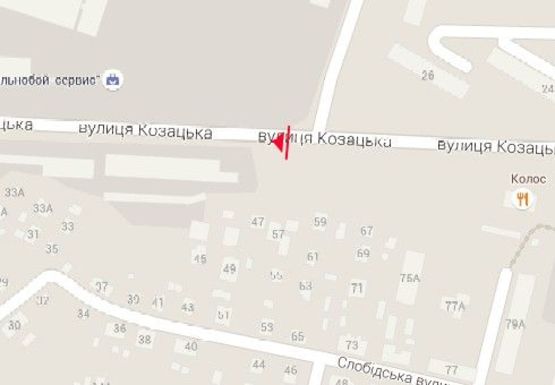 Схема рекламної площини за адресою Казацкая ул. - Казацкая ул.