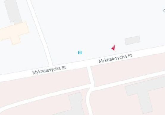 Схема рекламної площини за адресою Михайлевича ул. (напротив Волковича ул., 25)