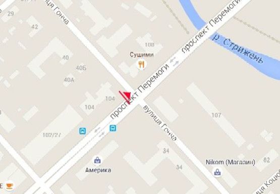 Схема рекламной плоскости по адресу Победы пр. - Гончая ул.