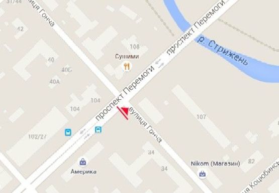 Схема рекламной плоскости по адресу Победы пр. - Гончая ул.