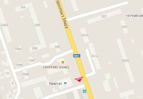 Схема рекламної площини за адресою Мира пр., 194