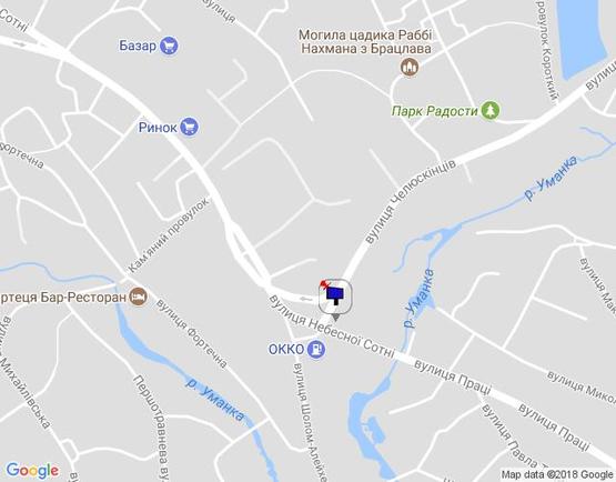 Схема рекламной плоскости по адресу м. Умань, вул. Челюскінців