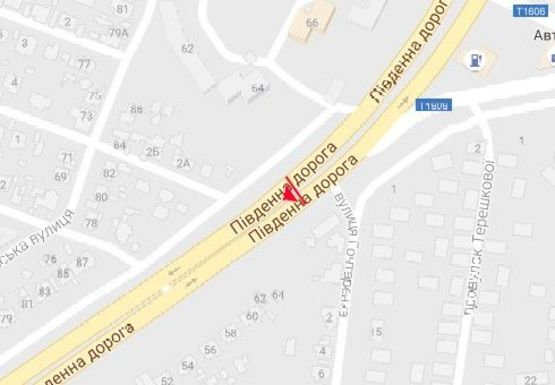 Схема рекламної площини за адресою Южная дорога - Семена Палия ул., 64